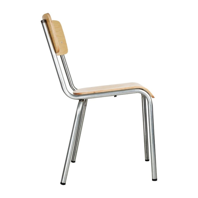 Chaises avec assise et dossier en bois Cantina galvanisées (lot de 4) - Bolero