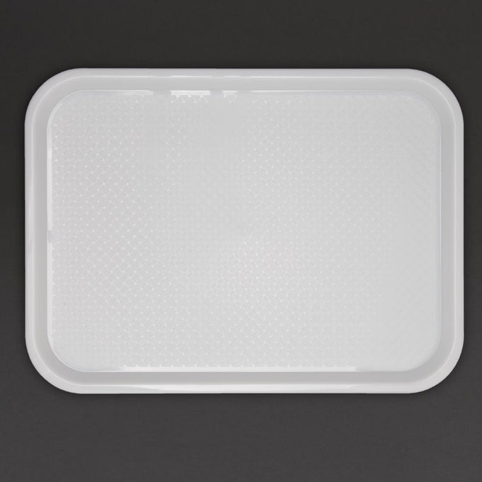 Plateau fast food en plastique Kristallon blanc 275 × 353 mm - Olympia