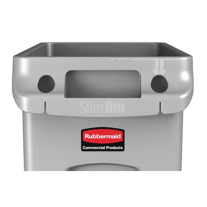 Collecteur avec évents Slim Jim 60 L gris - Rubbermaid