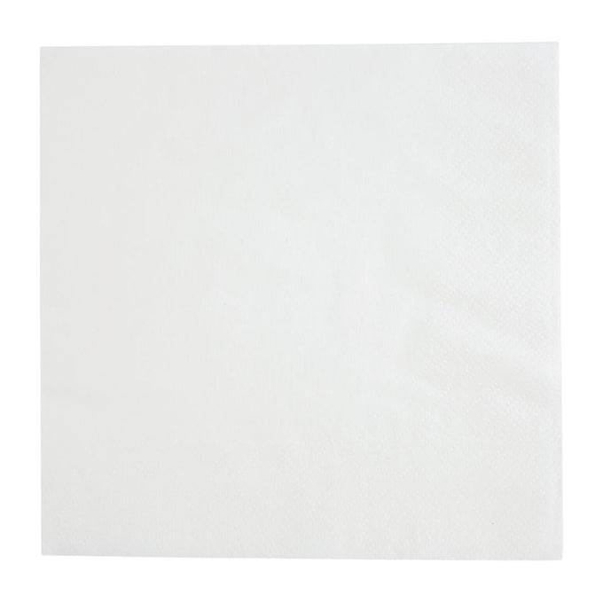 Serviettes snacking 2 plis pliage 1/4 330 mm blanches (lot de 2000) - Fiesta Recyclable
