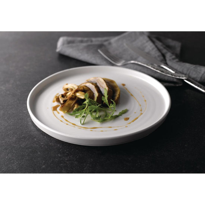 Assiettes avec rebord Chefs blanches 260 mm (lot de 6) - Churchill