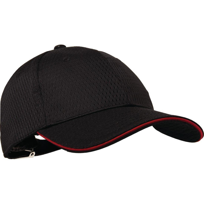 Casquette baseball Cool Vent noire et rouge - Chef Works