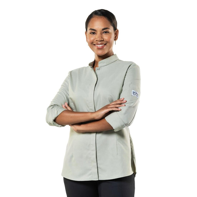 Veste de cuisine femme verte Nordic - Chaud Devant