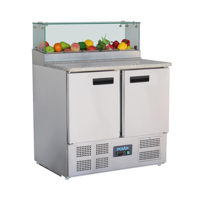 Comptoir à pizza 2 portes avec pare-haleine vitré Série-G 256 L - Polar