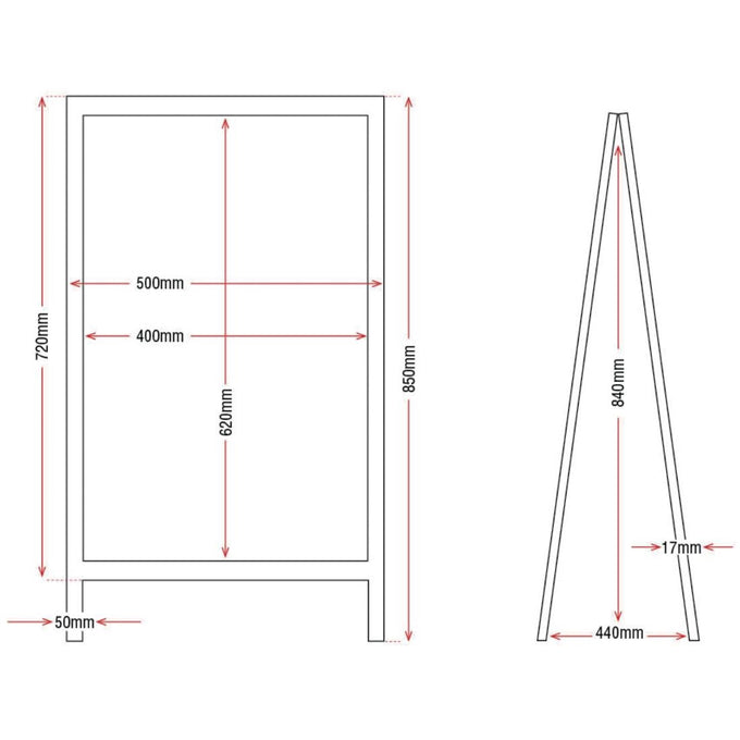 Panneau de trottoir cadre en bois 850 × 500 mm - Olympia