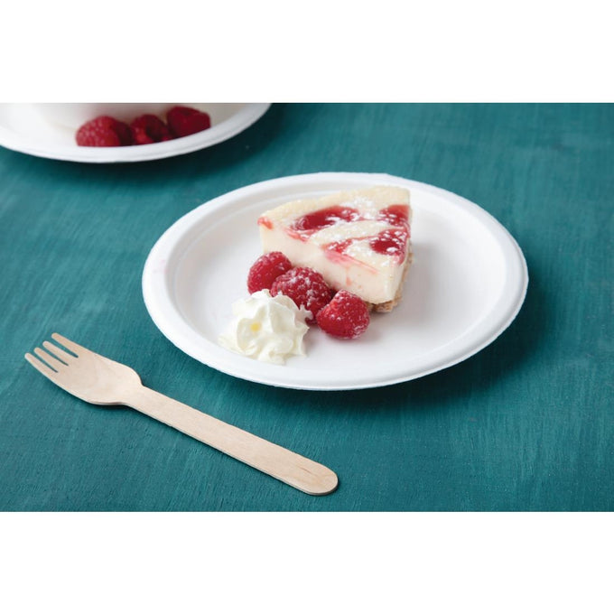 Assiettes en bagasse compostables 17,9 cm (lot de 50) - Fiesta Compostable