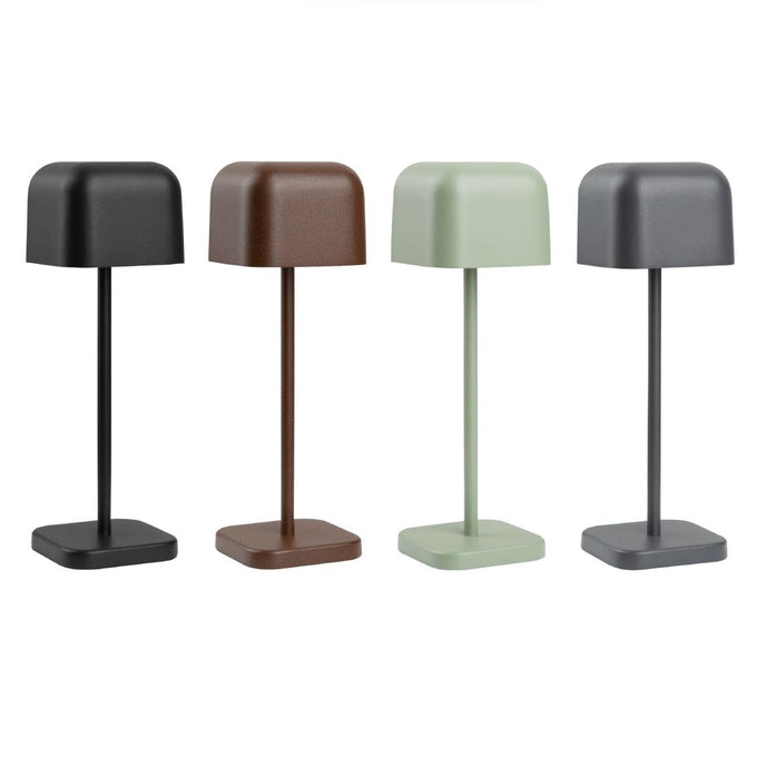 Lampe de table avec abat-jour carré Lucca verte 200 mm - Olympia