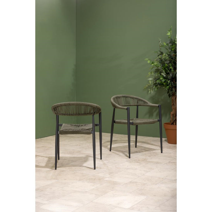 Fauteuils d'extérieur en rotin PE tressé Eden verts (lot de 4) - Bolero