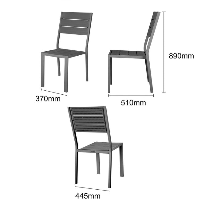 Chaises à lattes Valletta grises (lot de 4) - Bolero