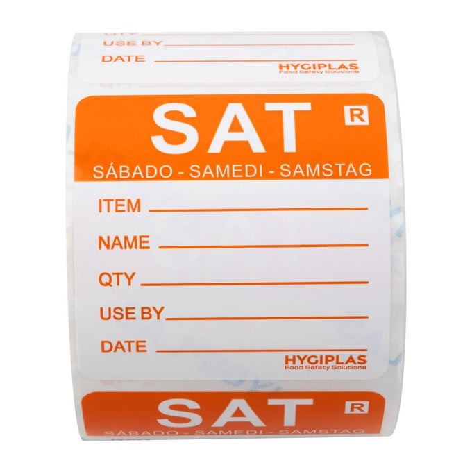 Étiquette amovible jour de la semaine Samedi (lot de 500) - Hygiplas