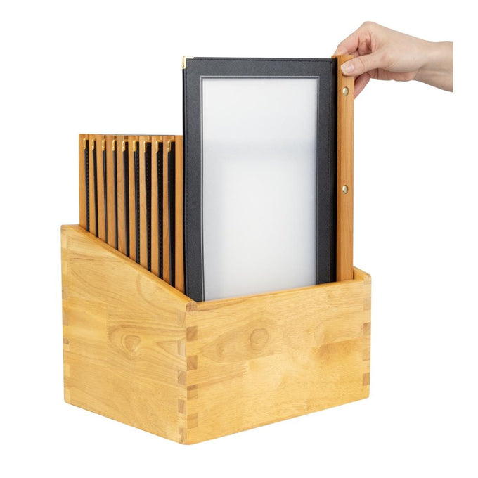Protège-menus cadre en bois A4 noirs (lot de 20) - Securit