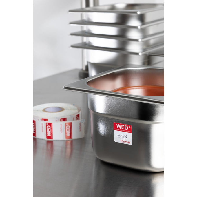 Étiquettes alimentaires code couleur rouge mercredi 24 mm (lot de 1000) - Hygiplas