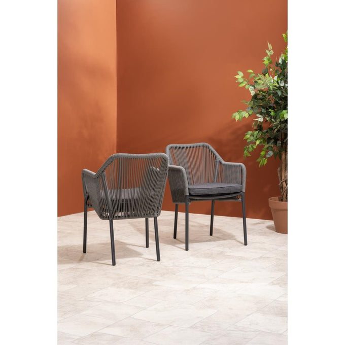 Fauteuils d'extérieur en rotin PE tressé Bay anthracite (lot de 2) - Bolero