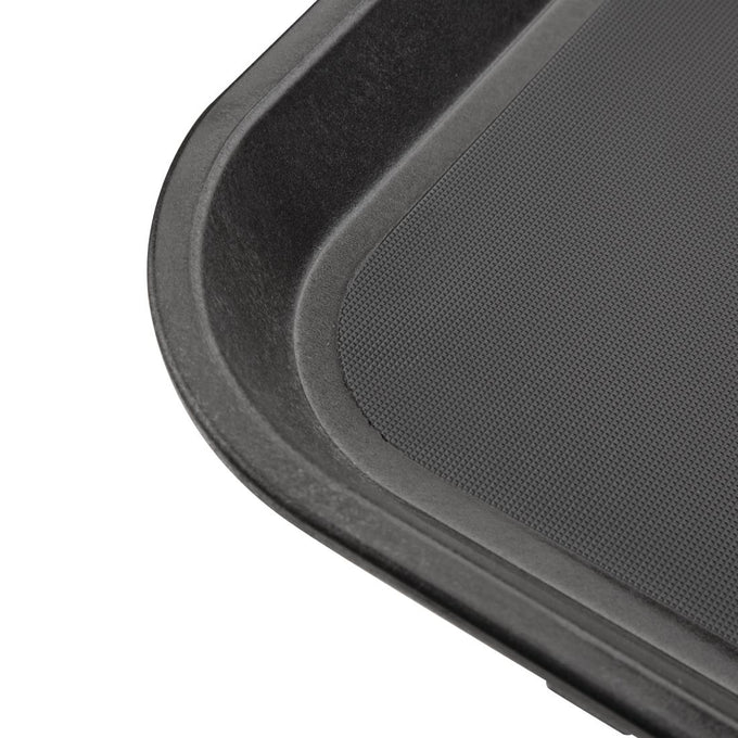 Plateau antidérapant rectangulaire en PP Kristallon noir 410 × 305 mm - Olympia
