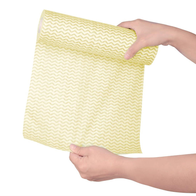 Chiffons non tissés jaunes (rouleau de 100 chiffons) - Jantex