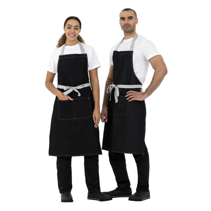 Tablier bavette denim noir - Southside