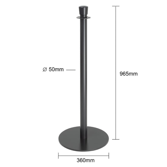 Poteaux d'accueil base plate noirs (lot de 2) - Bolero