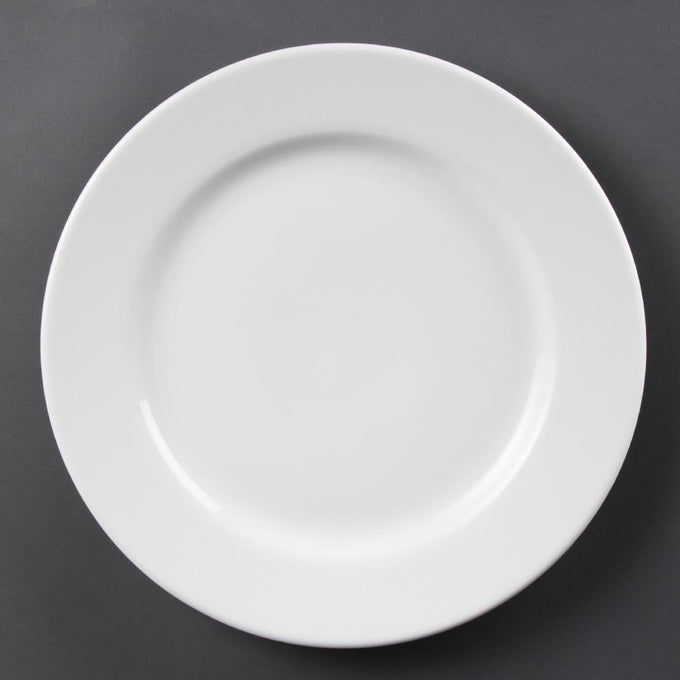 Assiettes À Bord Large Blanches 310 mm (lot de 6) - Olympia