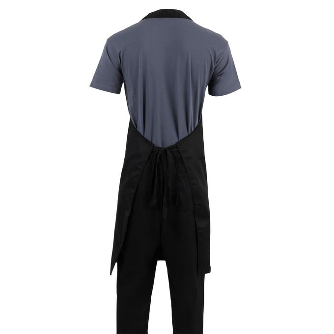 Tablier bavette polyester-coton noir XL - Whites Chefs Clothing