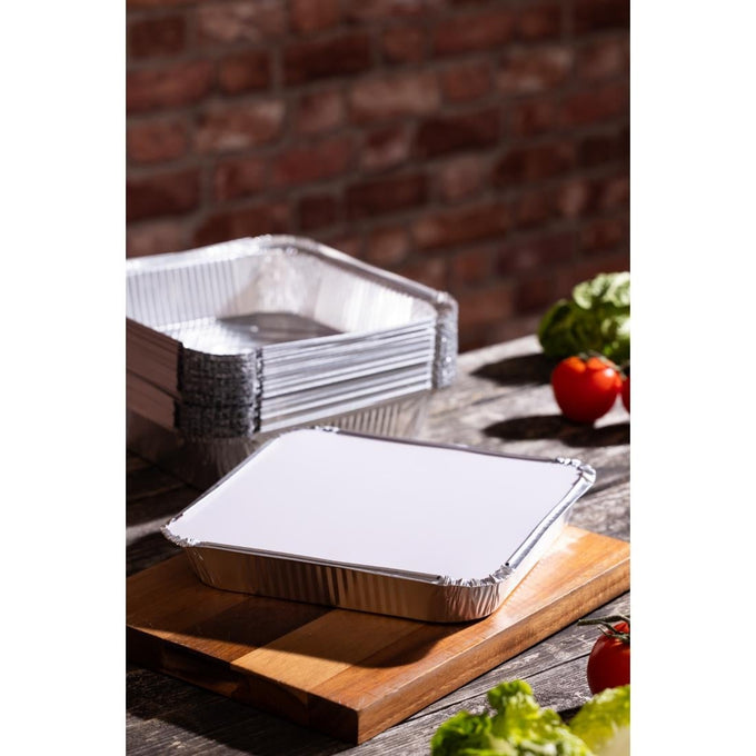 Couvercles pour barquettes aluminium profondes/peu profondes (lot de 200) - Fiesta Recyclable