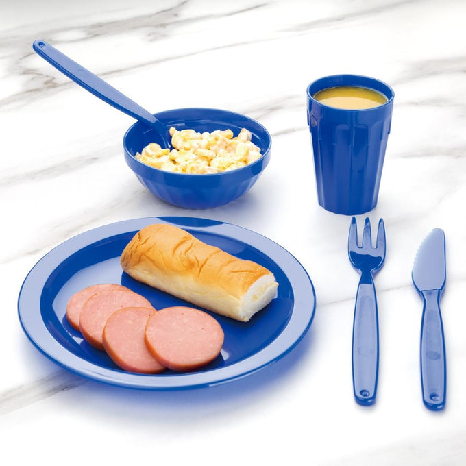 Assiettes en polypropylène Kristallon bleues 230 mm (lot de 12) - Olympia