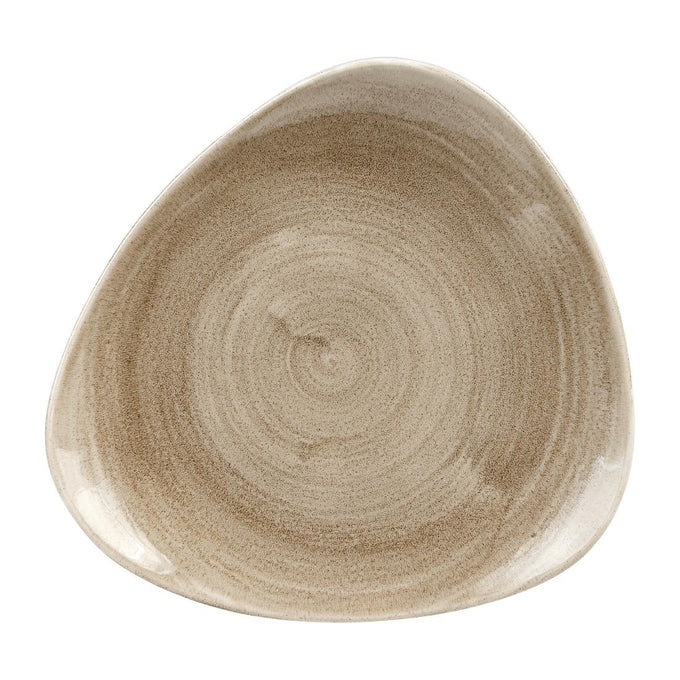 Assiettes triangulaires Stonecast Patina Antique Taupe 229 mm (lot de 12) - Churchill