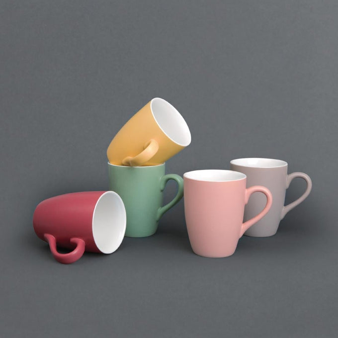 Mug pastel mat en porcelaine vert 320 ml (lot de 6) - Olympia