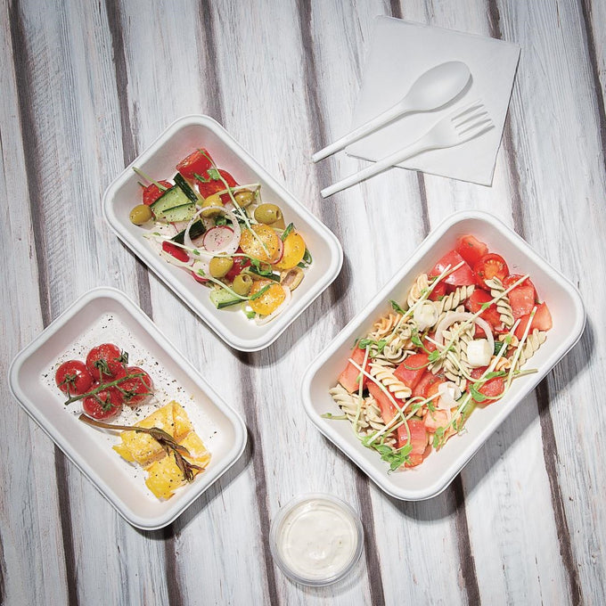 Barquettes compostables en bagasse 340 ml (lot de 50) - Fiesta Compostable