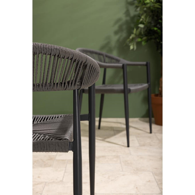 Fauteuils d'extérieur en rotin PE tressé Eden anthracite (lot de 4) - Bolero