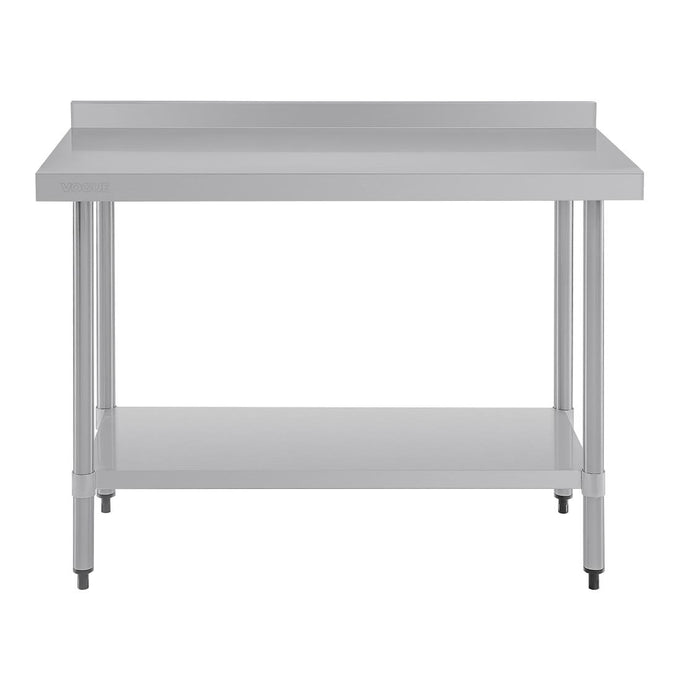 Table de préparation avec rebord en acier inoxydable 1200 × 600 mm - Vogue