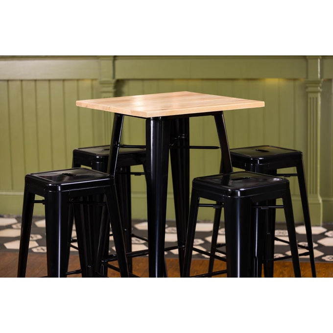 Mange-debout noir avec plateau en bois Bistro - Bolero