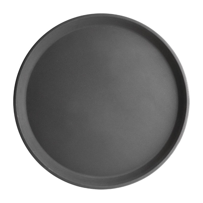 Plateau antidérapant en fibre de verre Kristallon rond noir 356 mm - Olympia