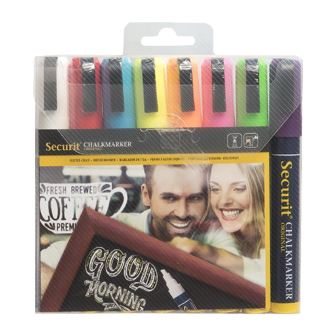 Feutres craie à encre liquide coloris assortis 6 mm (lot de 8) - Securit
