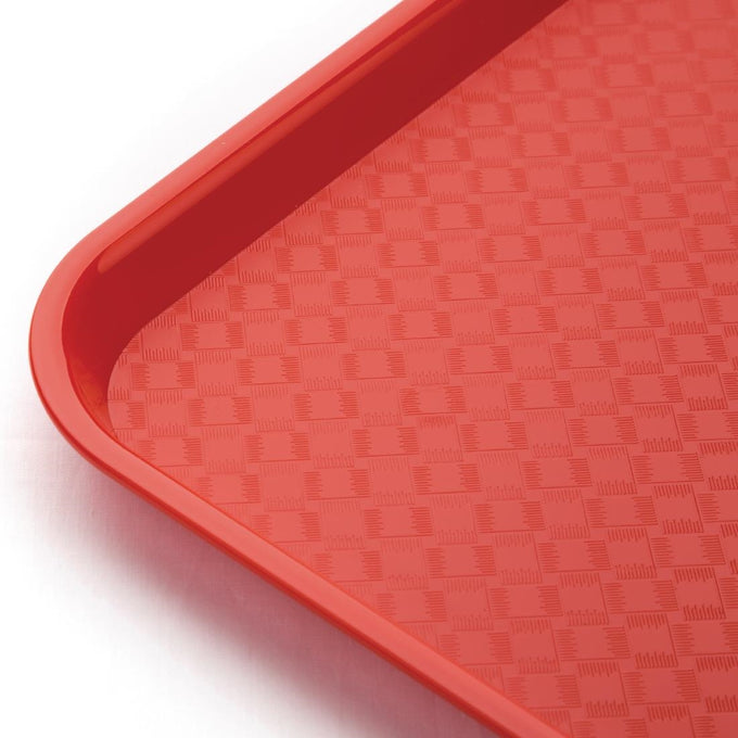 Plateau fast food en plastique Kristallon rouge 275 × 353 mm - Olympia