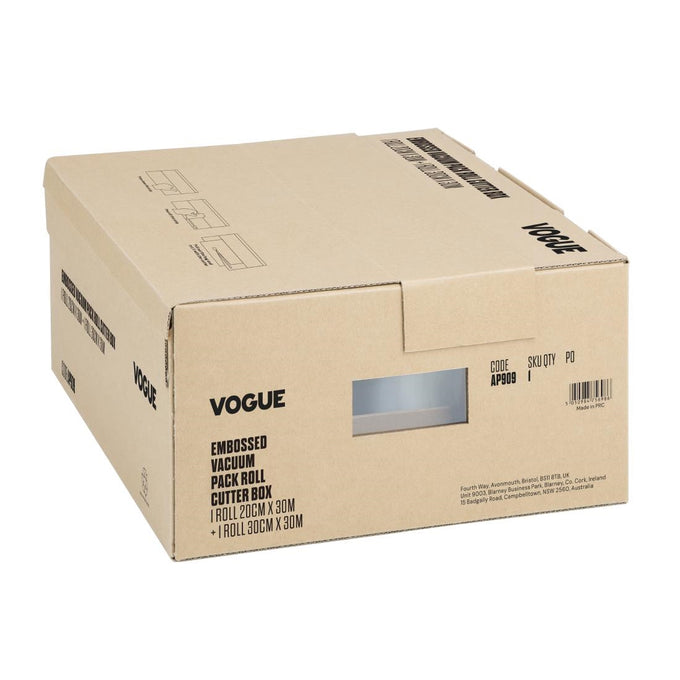 Rouleau d'emballage sous vide avec boîte de découpe (gaufré) 200 mm et 300 mm, lot de 2 - Vogue