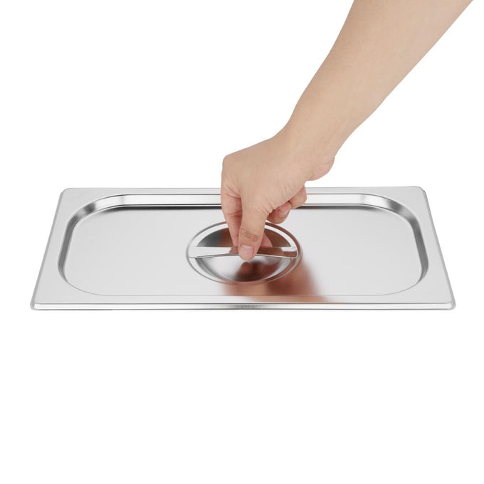 Ensemble de bacs GN 2 × 1/3 et 2 × 1/6 en inox avec couvercles - Vogue