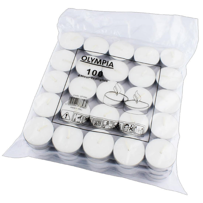 Bougies chauffe-plat 4 heures (lot de 100) - Olympia