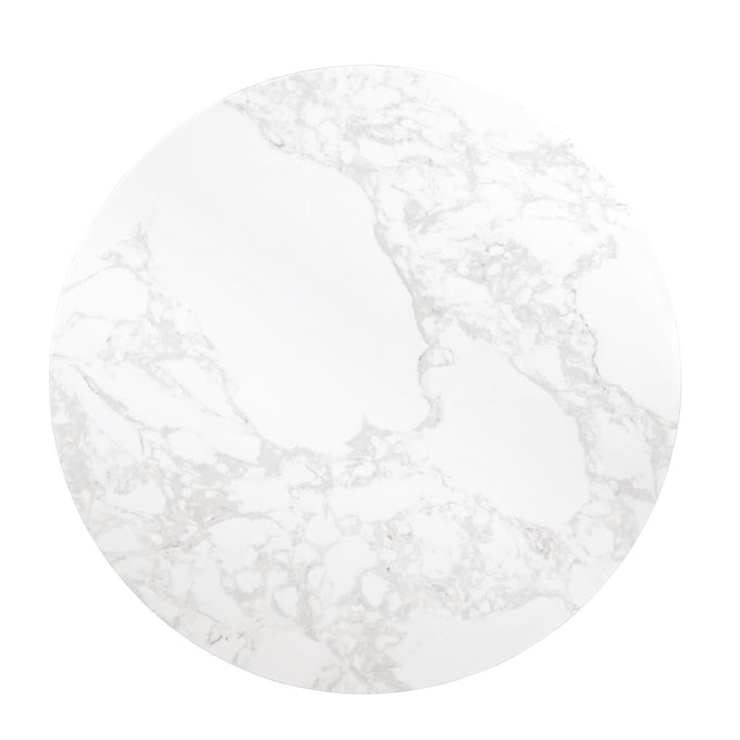 Plateau de table rond effet marbre blanc 600 mm - Bolero