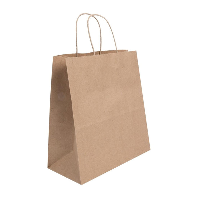 Sacs moyens en papier avec poignée torsadée marron (lot de 250) - Fiesta Recyclable