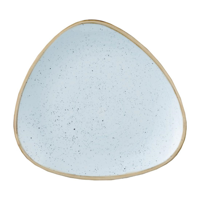 Assiettes triangulaires Stonecast Duck Egg Lotus 229 mm (lot de 12) - Churchill