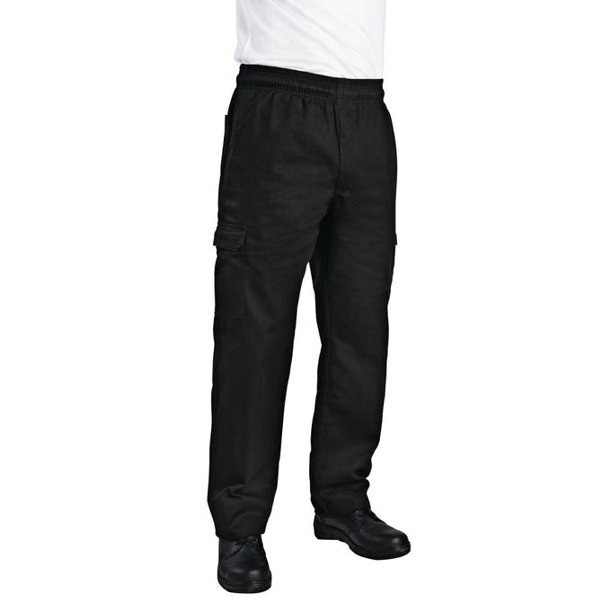 Pantalon de cuisine mixte Slim Fit Cargo noir - Chef Works