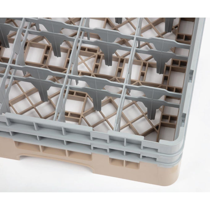 Casier à verres 16 compartiments Camrack beige hauteur max 133 mm - Cambro