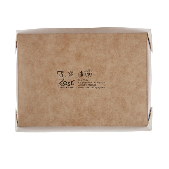 Barquettes à salade kraft recyclables avec fenêtre acétate 825 ml (lot de 200) - Colpac