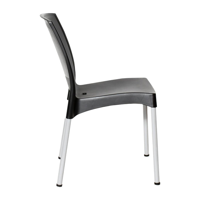 Chaises en polypropylène Elements noires (lot de 4) - Bolero