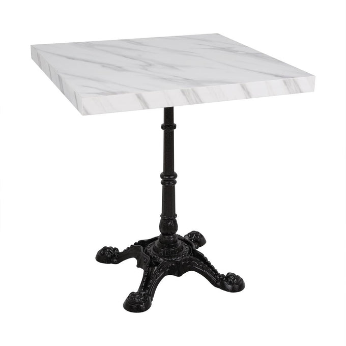 Plateau de table carré pré-percé effet marbre 700 mm - Bolero