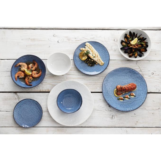 Bols Plats Denim White 160 mm (lot de 6) - Olympia