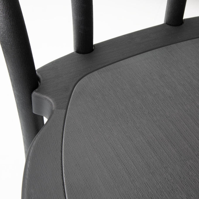 Chaises en résine style bois courbé Soho noires (lot de 4) - Bolero