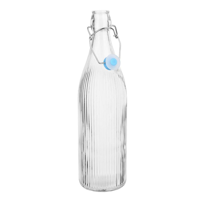 Bouteilles d'eau rainurées à bouchon mécanique 1 L (lot de 6) - Olympia