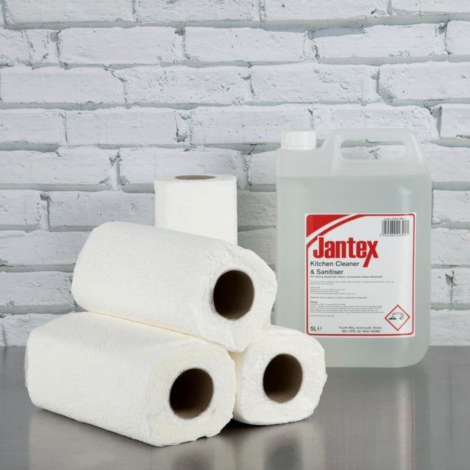 Essuie-tout blanc 2 plis 11,5m (lot de 24) - Jantex