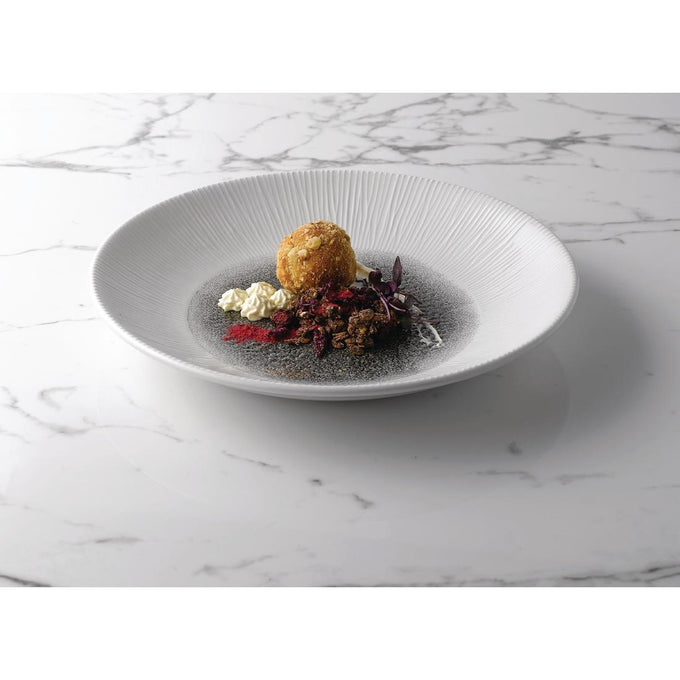 Assiettes creuses Bamboo centre quartz noir 281 mm (lot de 12) - Churchill